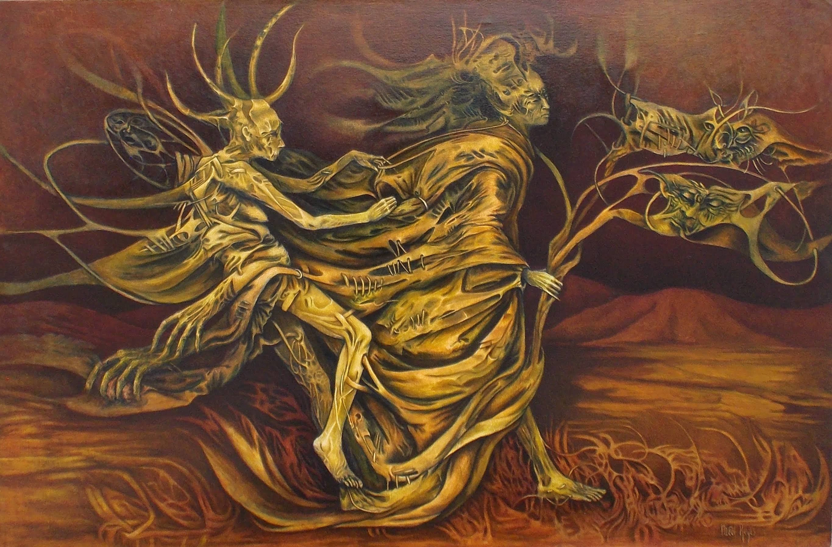 Título: El andar de la bruja 
Técnica: óleo sobre lona
Medidas: 80.5 x 120.5 cm
Autora: Itzeel Reyes