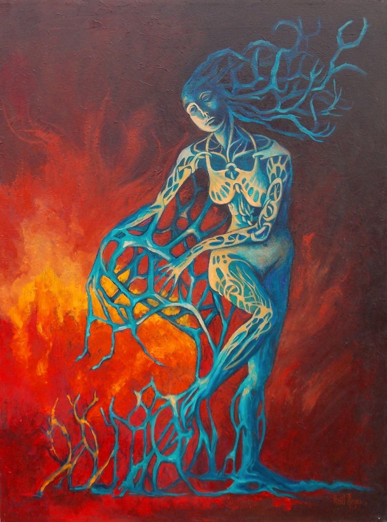 Título: “el incendio”
Medidas: 80 x 60 cm
Técnica: óleo sobre tela 
Autora: Itzeel Reyes
Colección Privada